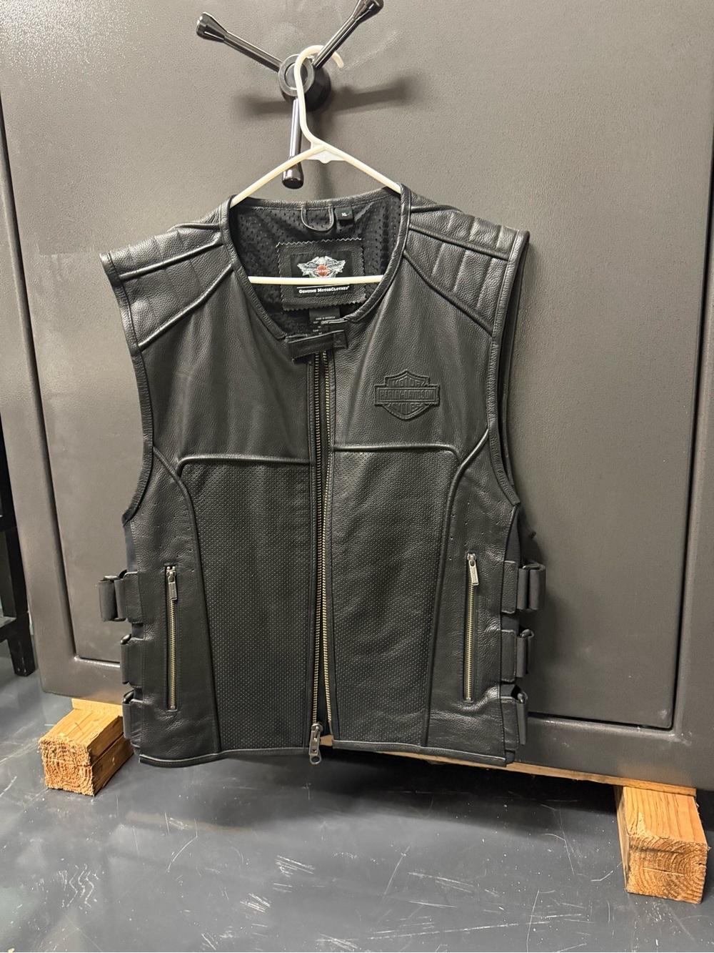Harley-Davidson Black Perforated Leather Rider Vest